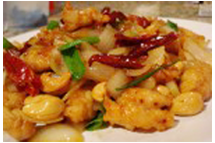 Fried chicken with cashew nuts.